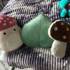 Cute Mushroom and Leaf Pillows bundle squishmallows